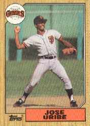 1987 Topps Baseball Cards      633     Jose Uribe